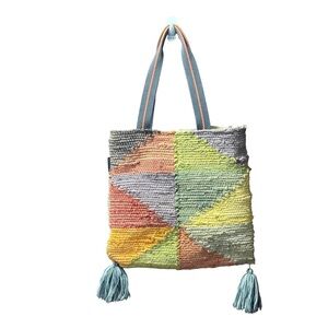 Vintage Catori Geometric Patchwork Boho Tote